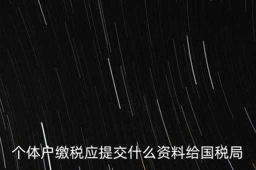 個(gè)體戶報(bào)稅都報(bào)什么資料，個(gè)體戶繳稅應(yīng)提交什么資料給國稅局