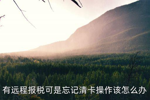 遠(yuǎn)程清卡失敗什么意思，有遠(yuǎn)程報(bào)稅可是忘記清卡操作該怎么辦