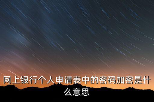 網(wǎng)上申報的密碼是什么，網(wǎng)上銀行個人申請表中的密碼加密是什么意思