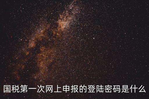 廣東國稅網(wǎng)登錄密碼是什么，國稅第一次網(wǎng)上申報的登陸密碼是什么