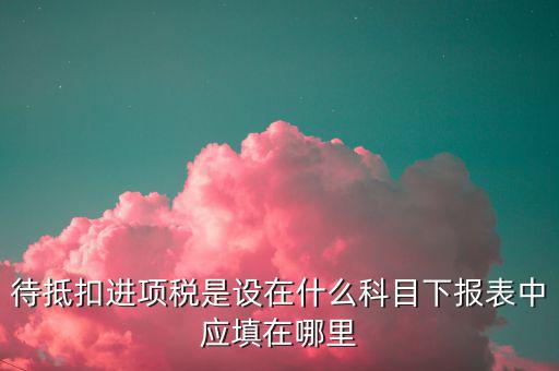 待抵扣進(jìn)項(xiàng)稅入的是什么，待抵扣進(jìn)項(xiàng)稅是設(shè)在什么科目下報表中應(yīng)填在哪里