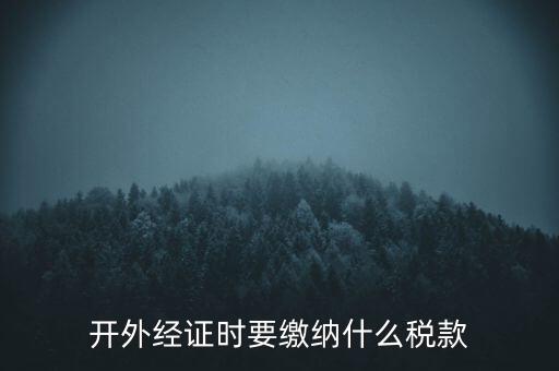開外經證時要繳納什么稅款