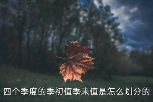 季初值和季末值是什么，四個季度的季初值季未值是怎么劃分的