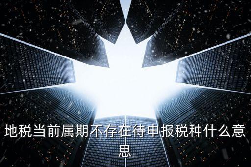 地稅當(dāng)前屬期不存在待申報稅種什么意思