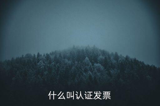 什么是認(rèn)證發(fā)票，什么叫認(rèn)證發(fā)票