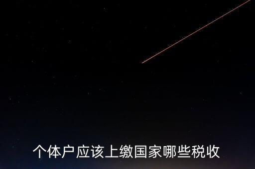 個(gè)體戶都交什么稅，個(gè)體戶應(yīng)該上繳國家哪些稅收