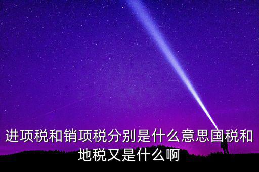 進(jìn)項(xiàng)稅和銷項(xiàng)稅分別是什么意思國稅和地稅又是什么啊