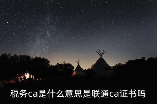 稅務ca是什么意思是聯(lián)通ca證書嗎