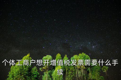 個(gè)體工商戶想開(kāi)增值稅發(fā)票需要什么手續(xù)