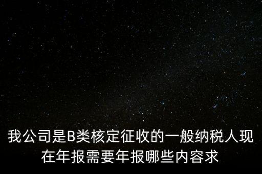 我公司是B類核定征收的一般納稅人現(xiàn)在年報需要年報哪些內容求