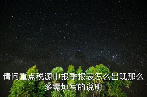 重點(diǎn)稅源申報(bào)要填什么，重點(diǎn)稅源申報(bào)表怎樣填