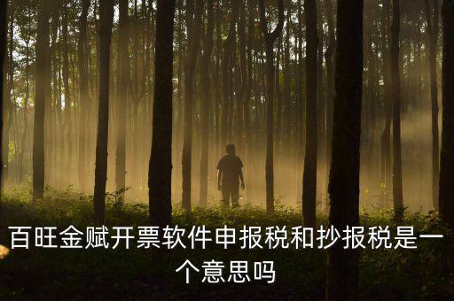 百旺金賦開(kāi)票軟件申報(bào)稅和抄報(bào)稅是一個(gè)意思嗎