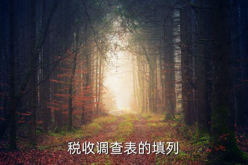 為什么要填稅收調(diào)查表，全國稅收調(diào)查表說明