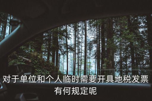 什么是臨時(shí)發(fā)票嗎，對于單位和個(gè)人臨時(shí)需要開具地稅發(fā)票有何規(guī)定呢