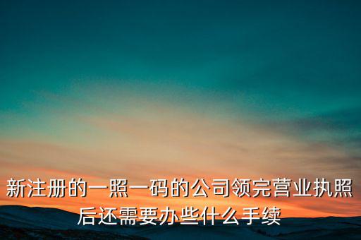 新注冊的一照一碼的公司領(lǐng)完?duì)I業(yè)執(zhí)照后還需要辦些什么手續(xù)