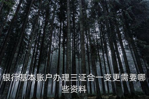 三證合一后銀行變更要帶什么資料，銀行基本賬戶辦理三證合一變更需要哪些資料