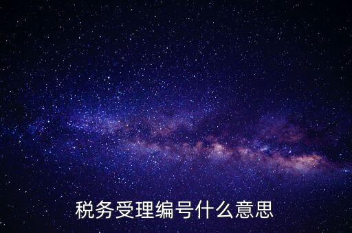 個(gè)人的稅收編號(hào)是什么意思，稅務(wù)受理編號(hào)什么意思