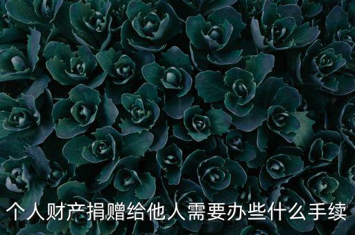 個(gè)人財(cái)產(chǎn)捐贈(zèng)給他人需要辦些什么手續(xù)