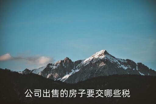 公司出售房產(chǎn)交什么稅費(fèi)，公司出售的房子要交哪些稅