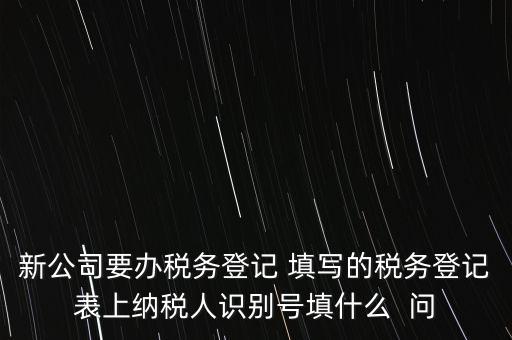 新公司要辦稅務(wù)登記 填寫的稅務(wù)登記表上納稅人識(shí)別號(hào)填什么  問(wèn)