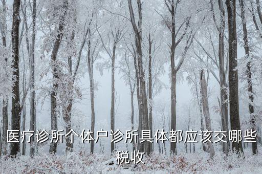 醫(yī)健護(hù)航都交什么稅，醫(yī)療診所個(gè)體戶診所具體都應(yīng)該交哪些稅收