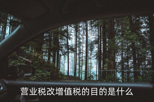 為什么要進行營業(yè)稅改增值稅，營業(yè)稅改增值稅的目的是什么