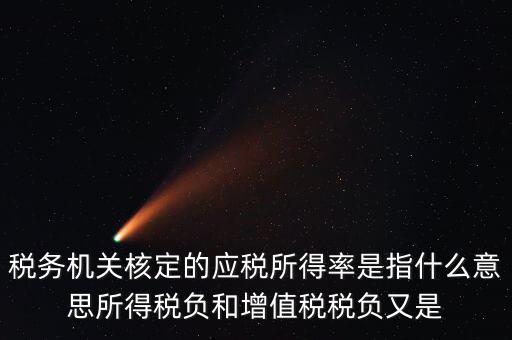 稅務機關核定的應稅所得率是指什么意思所得稅負和增值稅稅負又是