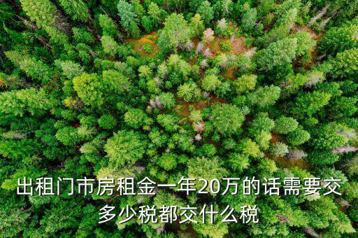 門市房出租要交什么稅，門面房向外出租要交稅嗎