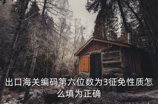 出口海關編碼第六位數為3征免性質怎么填為正確
