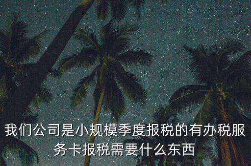 辦稅服務卡需要帶什么，我們公司是小規(guī)模季度報稅的有辦稅服務卡報稅需要什么東西