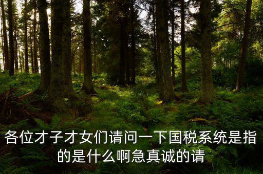 各位才子才女們請(qǐng)問一下國稅系統(tǒng)是指的是什么啊急真誠的請(qǐng)