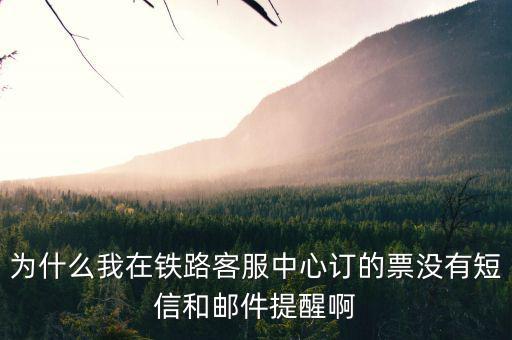 為什么購票成功沒有短信提醒，為什么我在鐵路客服中心訂的票沒有短信和郵件提醒啊