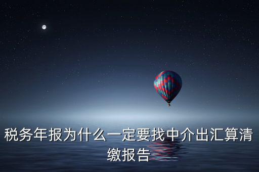 稅務年報為什么一定要找中介出匯算清繳報告