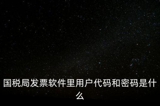 國(guó)稅局發(fā)票軟件里用戶(hù)代碼和密碼是什么