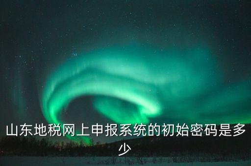 山東地稅申報(bào)默認(rèn)密碼是什么意思，山東地稅網(wǎng)上申報(bào)系統(tǒng)的初始密碼是多少