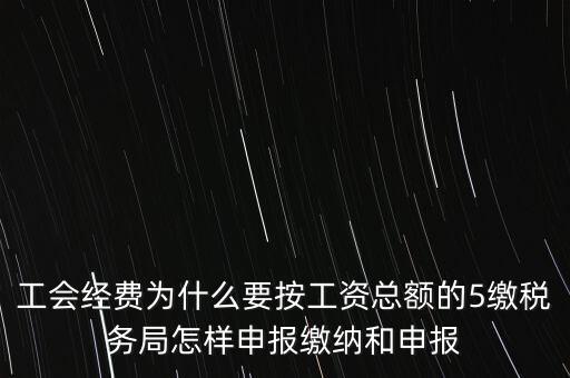 工會經費為什么要按工資總額的5繳稅務局怎樣申報繳納和申報