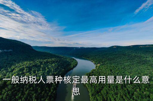 什么是票種核定，一般納稅人票種核定最高用量是什么意思