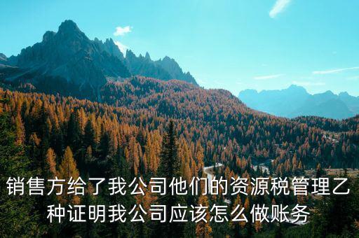 什么叫資源稅甲乙種證明，銷售方給了我公司他們的資源稅管理乙種證明我公司應(yīng)該怎么做賬務(wù)