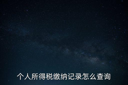 如何查詢個(gè)人所得稅繳納情況，個(gè)人所得稅繳納記錄怎么查詢