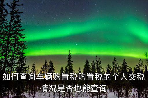 如何查詢(xún)車(chē)輛購(gòu)置稅，查詢(xún)購(gòu)置稅問(wèn)題