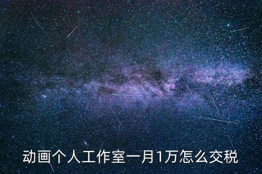 工作室如何繳納個稅，動畫個人工作室一月1萬怎么交稅
