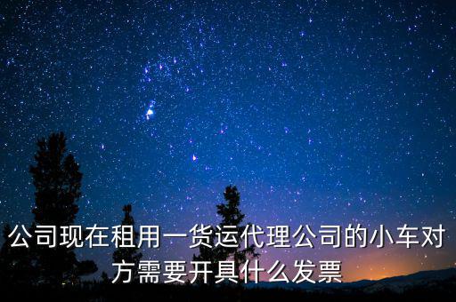 公司現(xiàn)在租用一貨運(yùn)代理公司的小車(chē)對(duì)方需要開(kāi)具什么發(fā)票