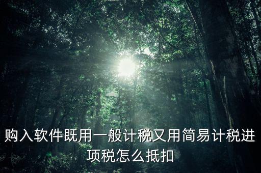 簡易計稅如何抵扣進項稅，簡易征收的一般納稅人可以抵扣進項稅嗎