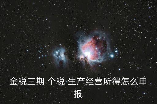金三個稅如何申報，金稅三期 個稅 生產(chǎn)經(jīng)營所得怎么申報