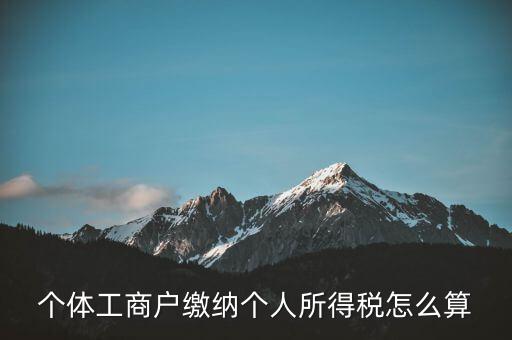 個體如何算繳稅，個體工商戶怎么交稅