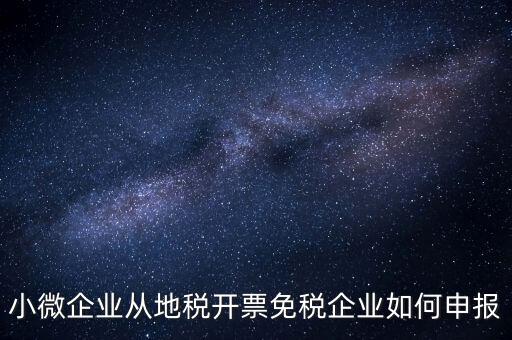 小微企業(yè)免稅如何申報(bào)，小微企業(yè)從地稅開票免稅企業(yè)如何申報(bào)