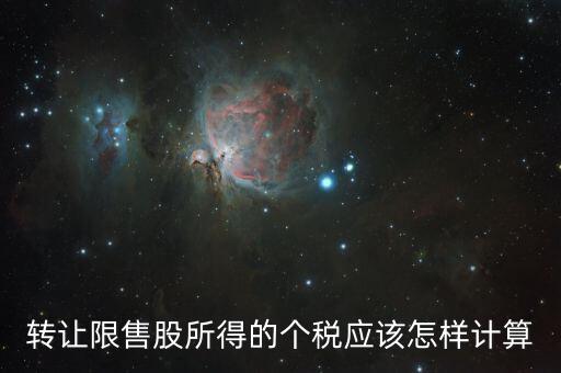 轉(zhuǎn)讓限售股所得的個稅應該怎樣計算