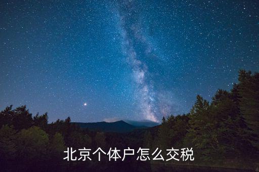 北京個(gè)體工商戶(hù)如何繳稅，北京個(gè)體戶(hù)怎么交稅