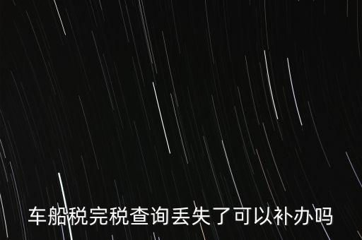 車(chē)船稅完稅查詢丟失了可以補(bǔ)辦嗎