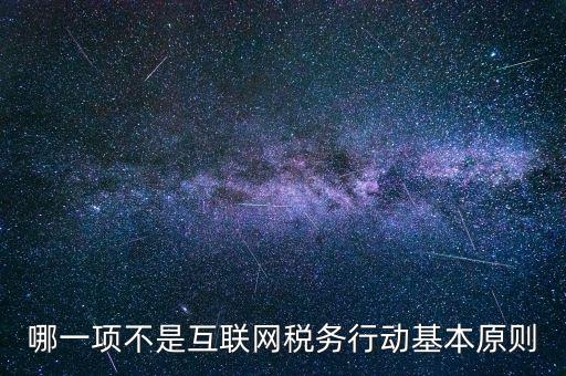 地稅工作如何適應(yīng)互聯(lián)網(wǎng)，哪一項不是互聯(lián)網(wǎng)稅務(wù)行動基本原則